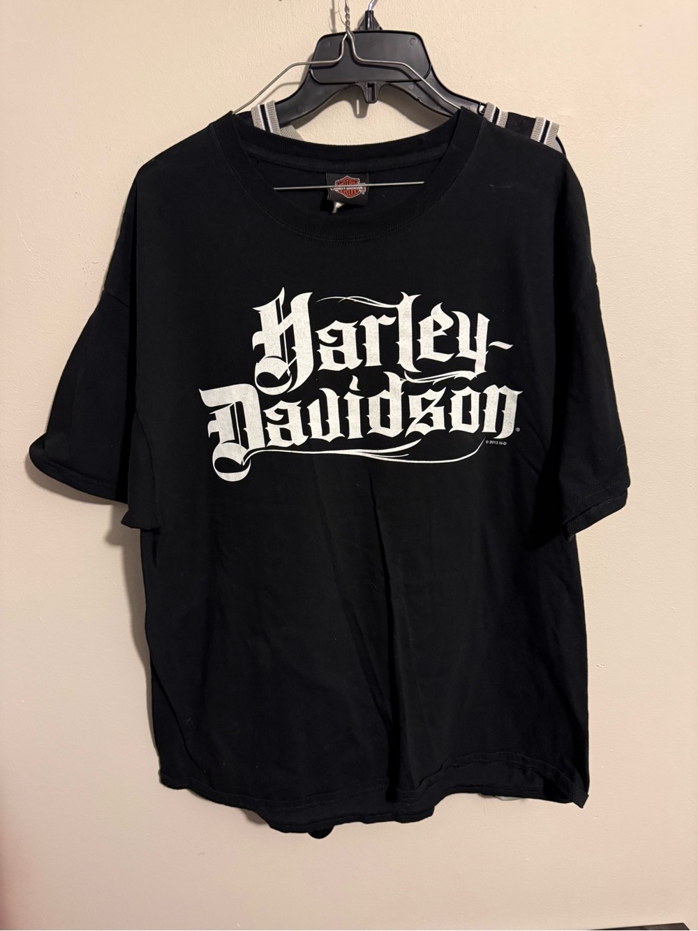 Harley-Davidson Black T-Shirt with White Gothic Logo